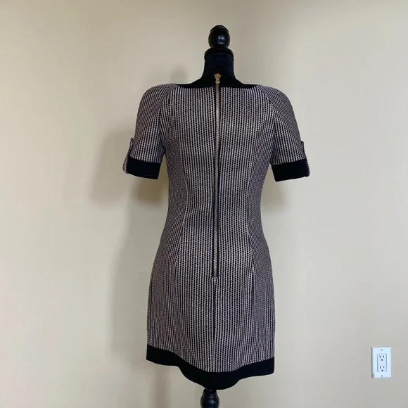 Pierre Balmain black metallic tweed dress suited mini short sleeve sz 36 - Picture 3 of 7